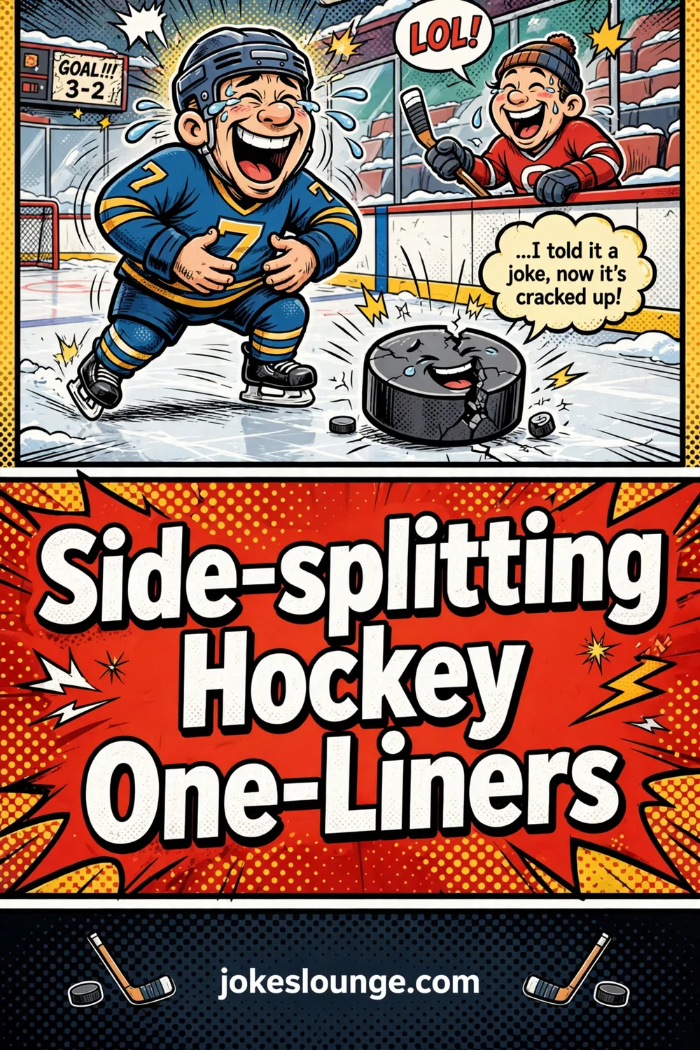 Side-splitting Hockey One-Liners - funny illustration