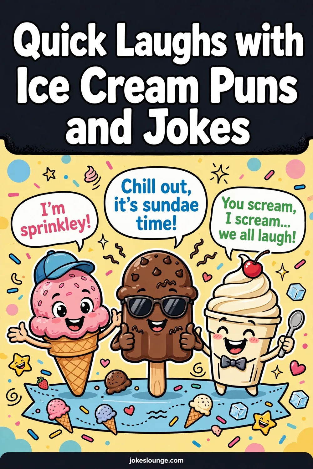 Quick Laughs with Ice Cream Puns and Jokes - funny illustration