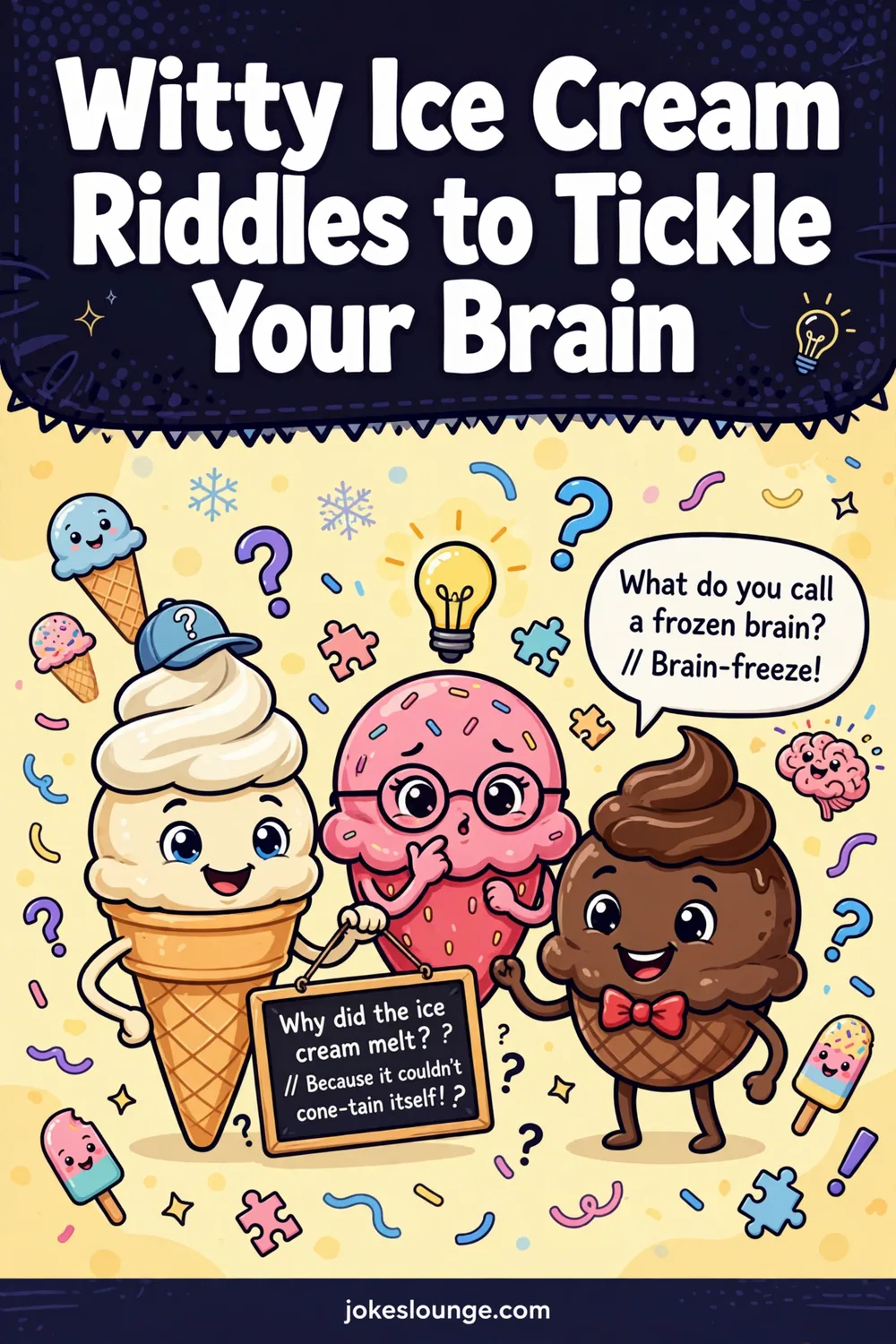 Witty Ice Cream Riddles to Tickle Your Brain - funny illustration