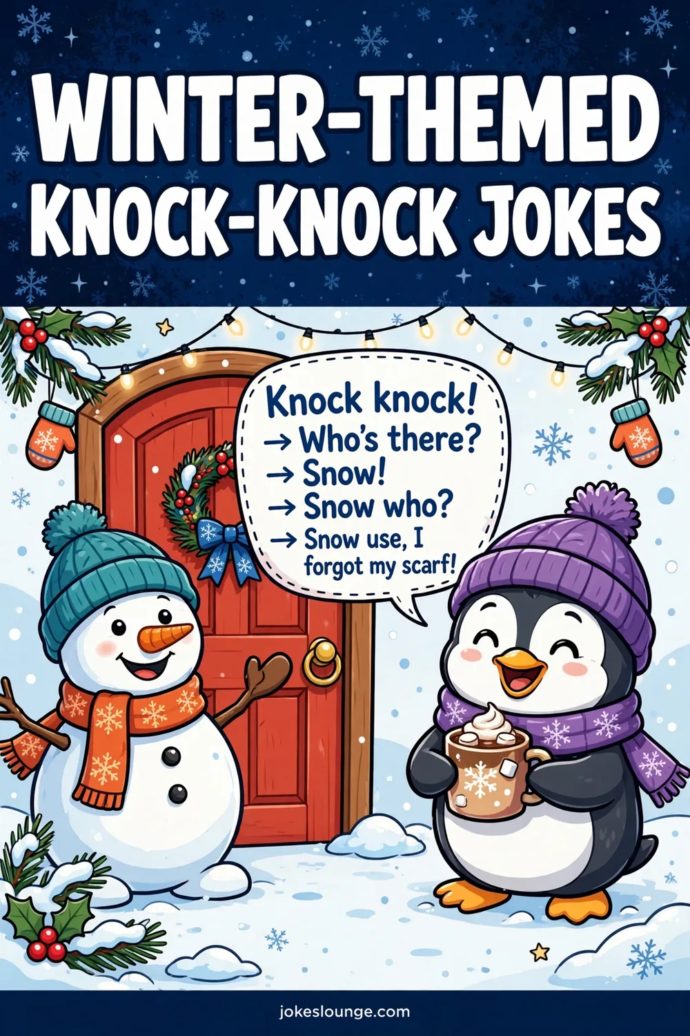Winter-themed Knock-Knock Jokes - funny illustration