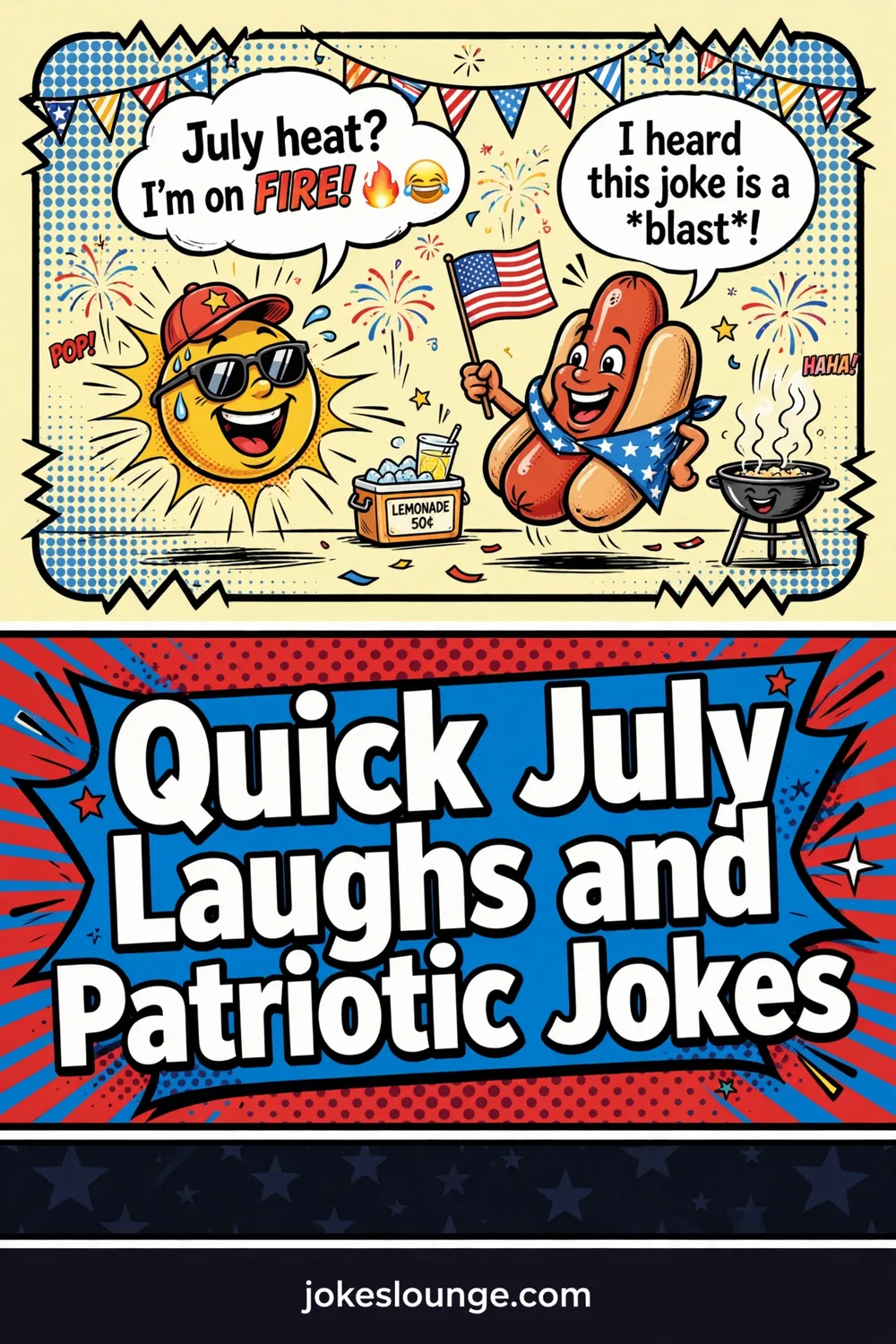 Quick July Laughs and Patriotic Jokes - funny illustration