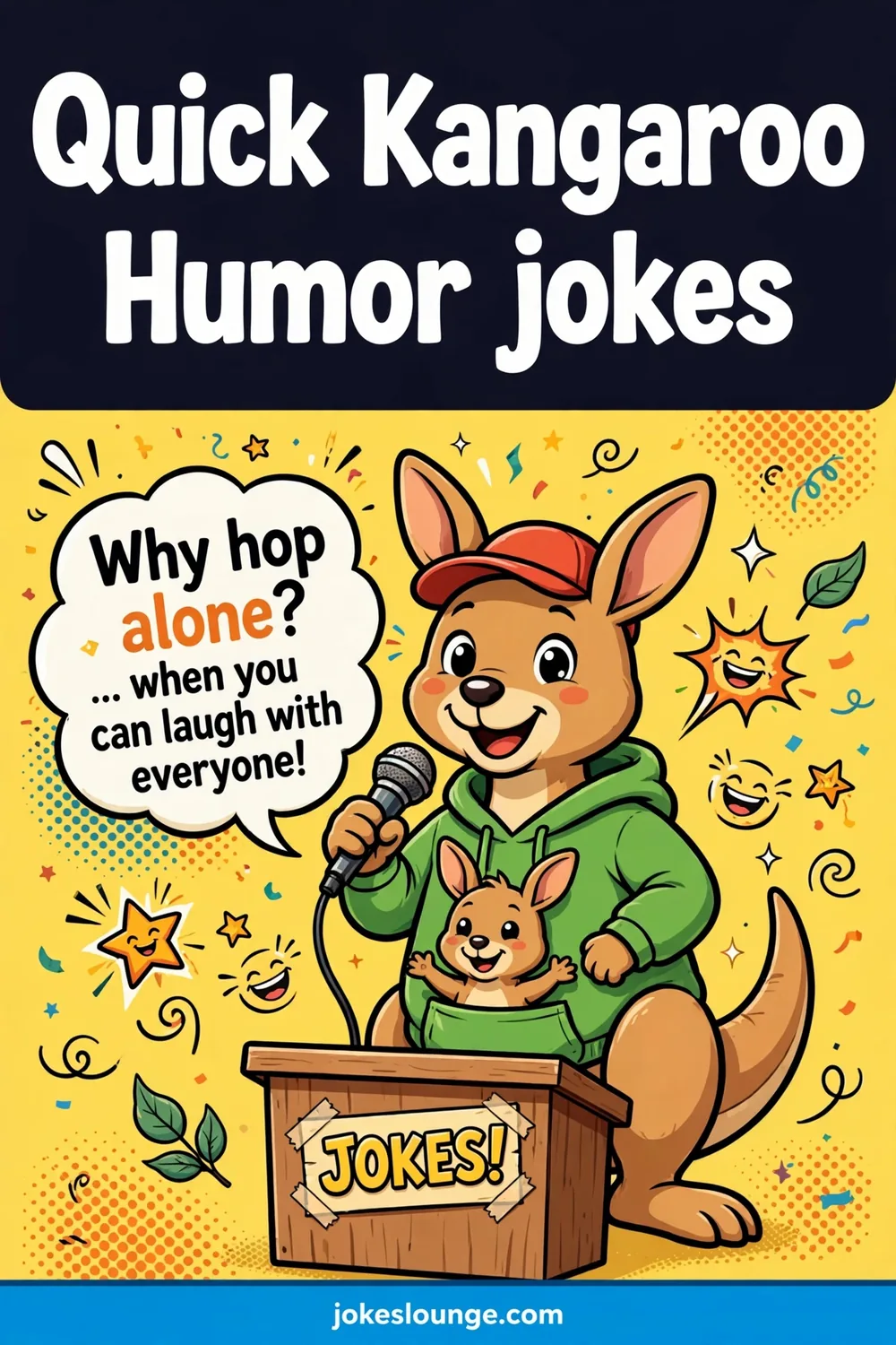 Quick Kangaroo Humor jokes - funny illustration