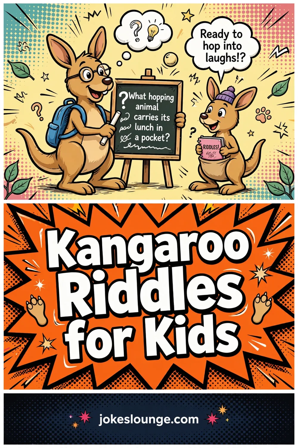 Kangaroo Riddles for Kids - funny illustration