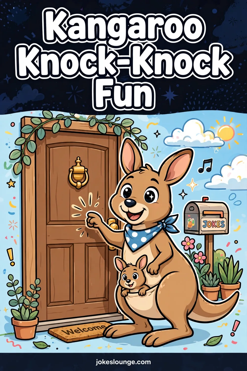 Kangaroo Knock-Knock Fun - funny illustration