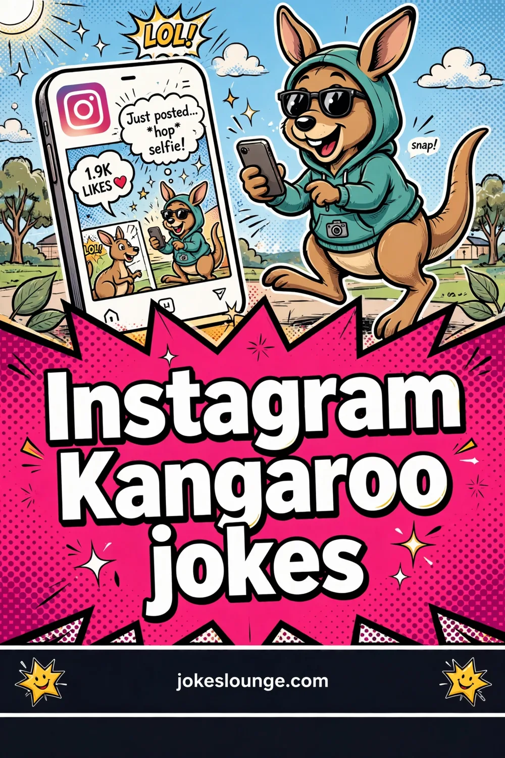 Instagram Kangaroo jokes - funny illustration