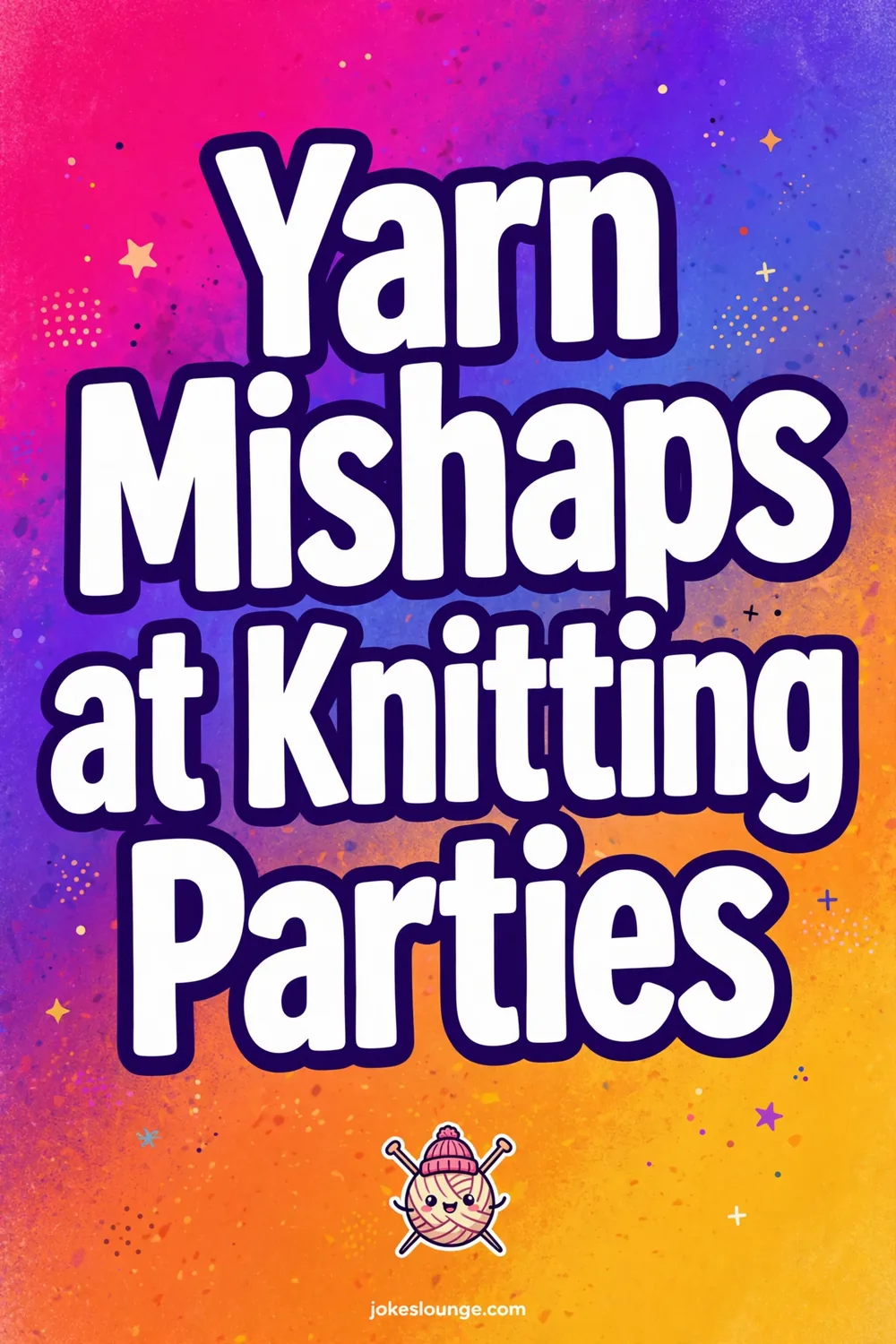 Yarn Mishaps at Knitting Parties - funny illustration