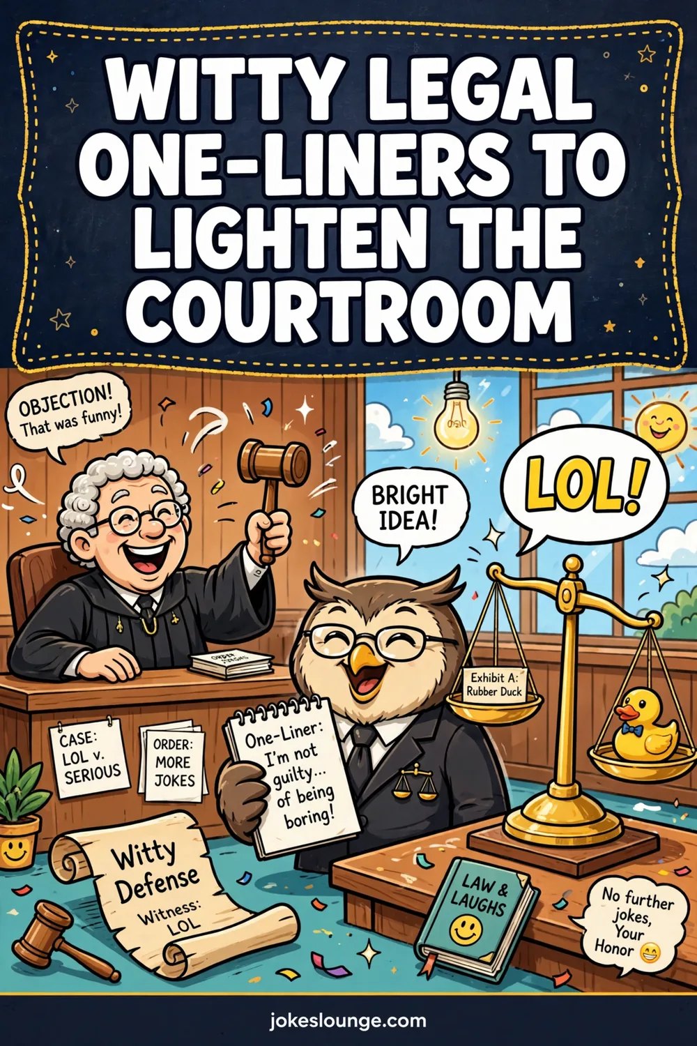 Witty Legal One-Liners to Lighten the Courtroom - funny illustration