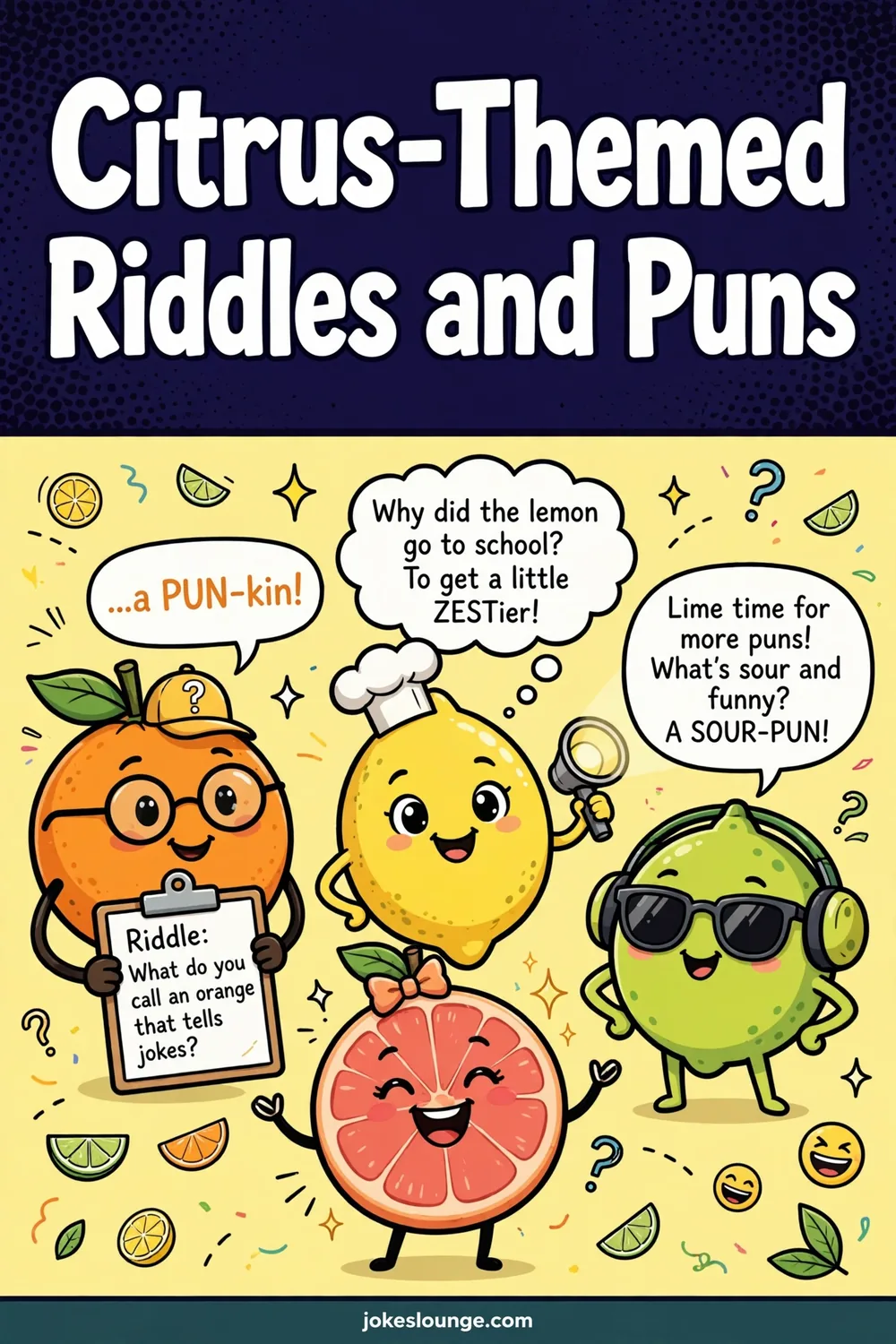 Citrus-Themed Riddles and Puns - funny illustration