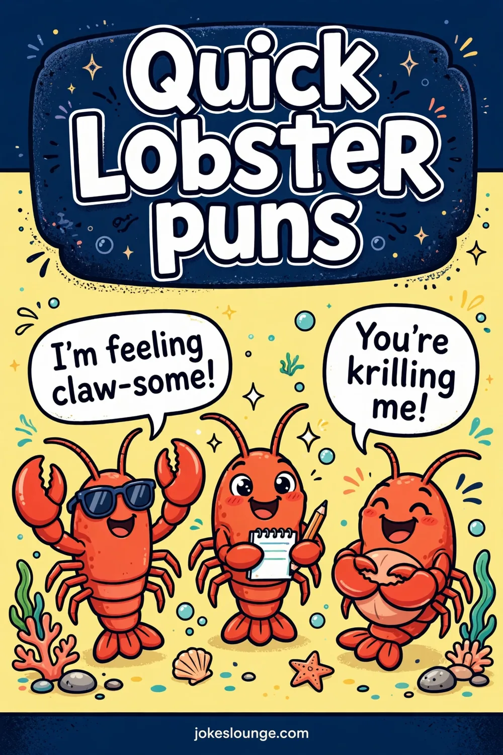 Quick Lobster puns - funny illustration