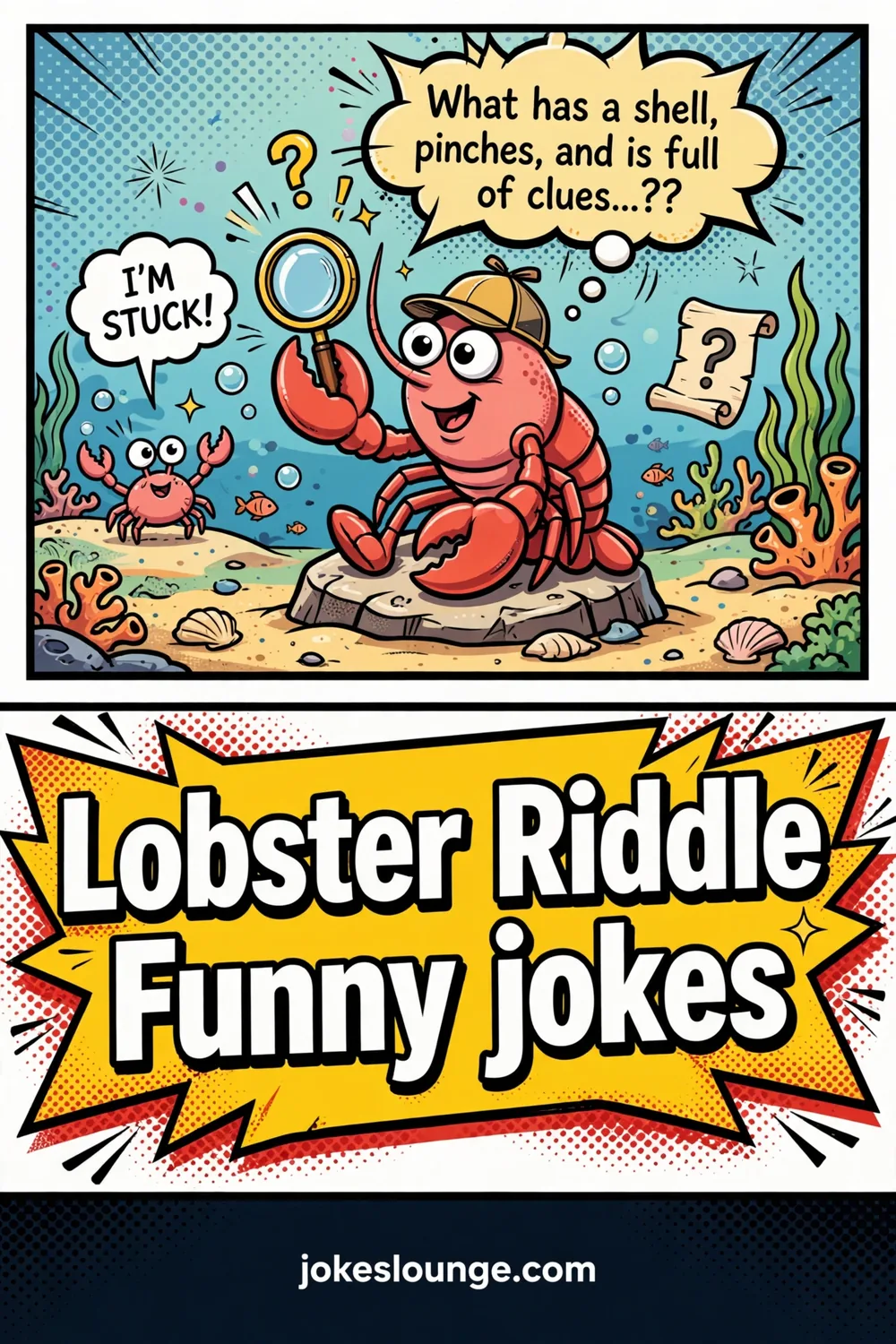 Lobster Riddle Funny jokes - funny illustration