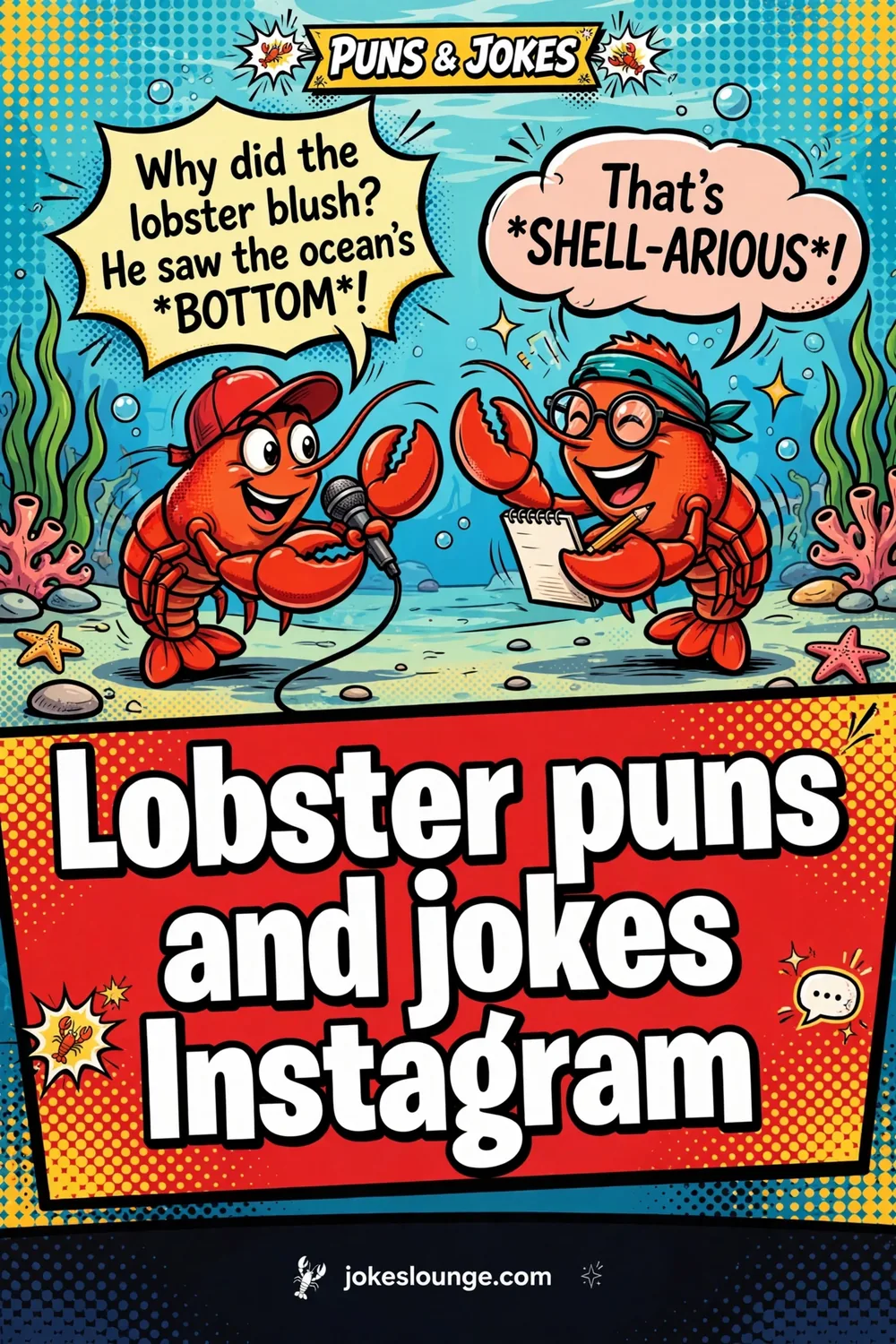 Lobster-Inspired jokes for Instagram Posts - funny illustration