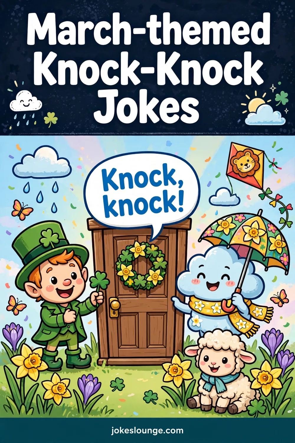 March-themed Knock-Knock Jokes - funny illustration