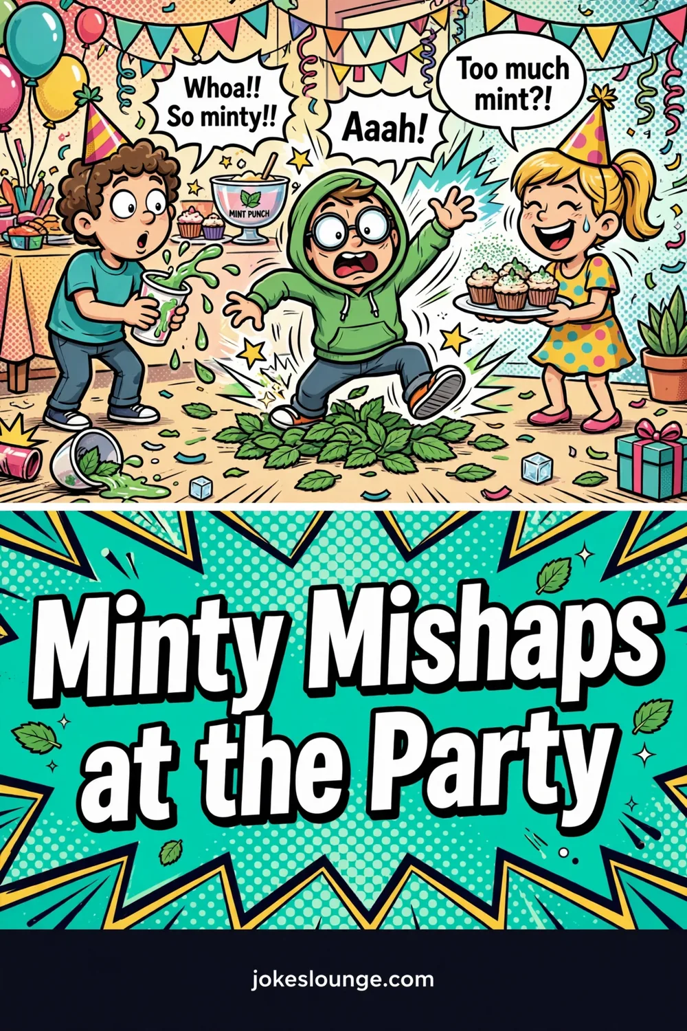 Minty Mishaps at the Party - funny illustration