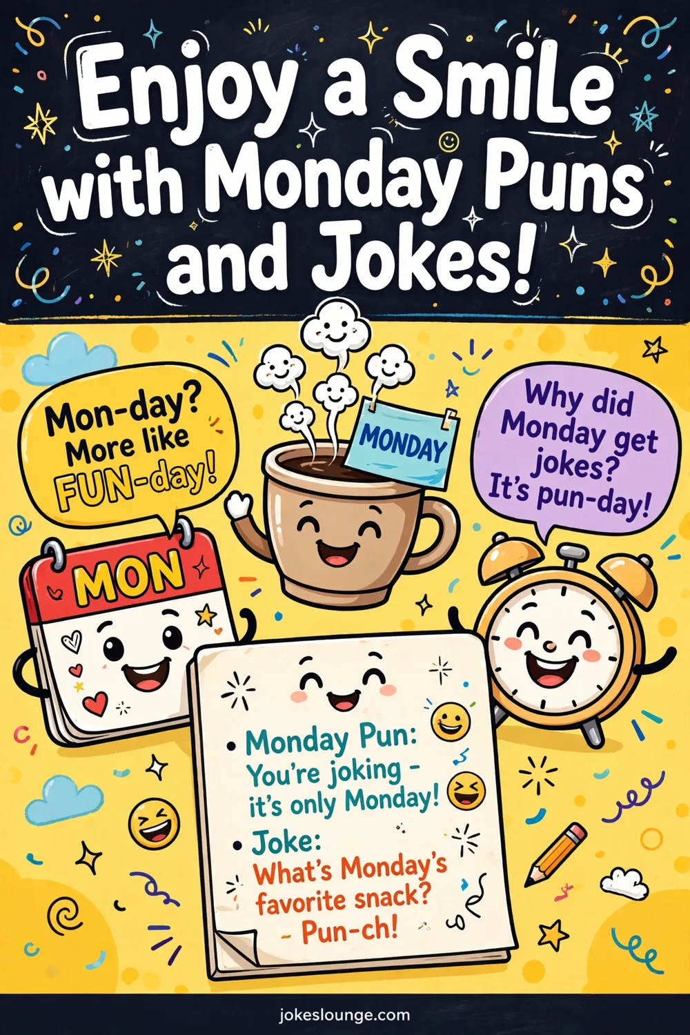 Enjoy a Smile with Monday Puns and Jokes! - funny illustration
