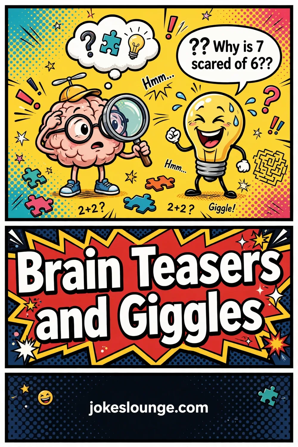 Brain Teasers and Giggles - funny illustration