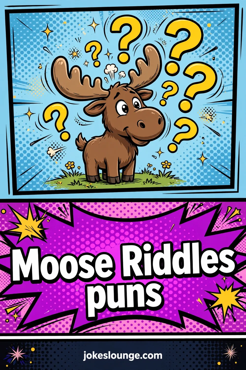 Moose Riddles puns - funny illustration