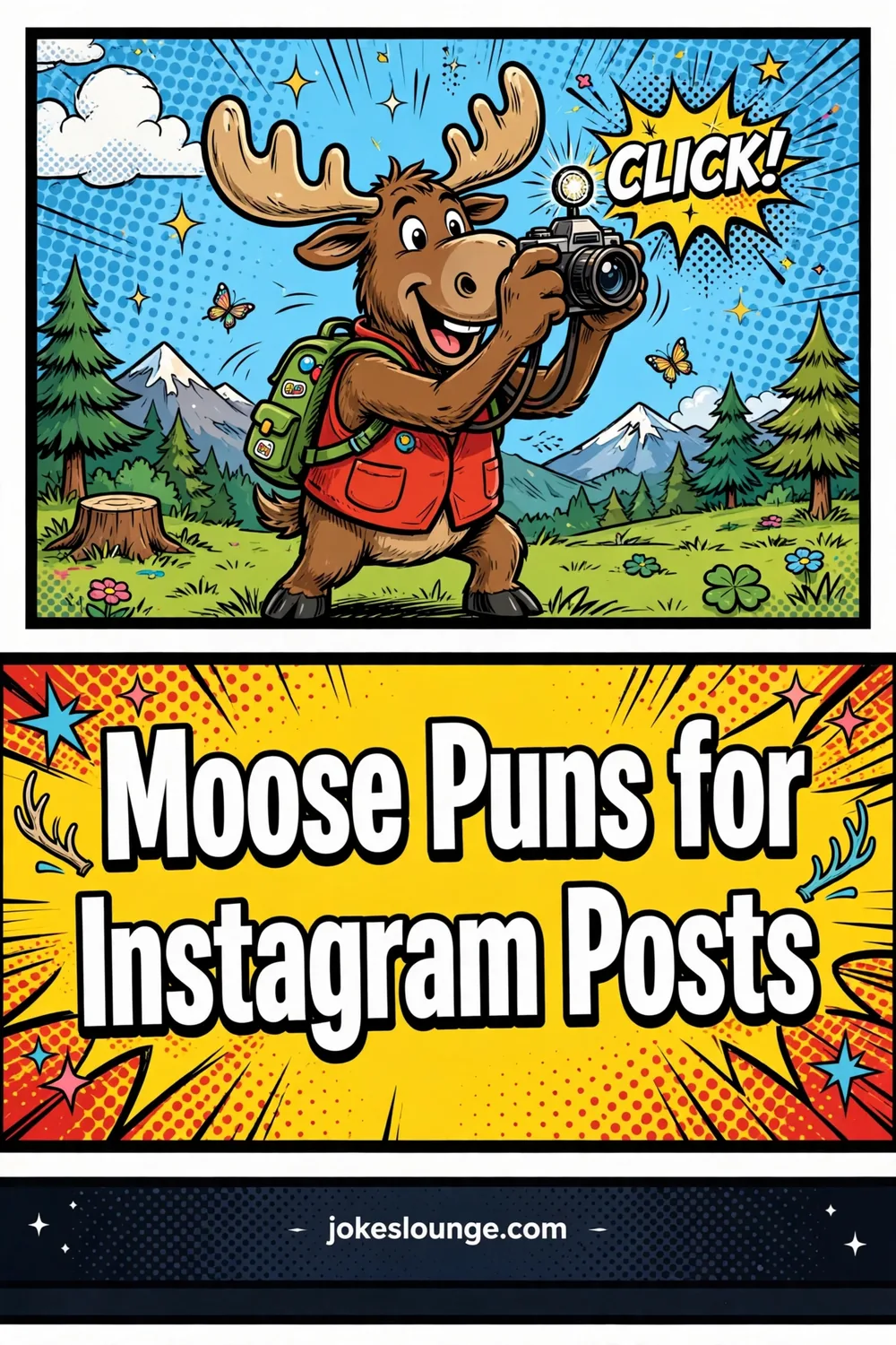 Moose Puns for Instagram Posts - funny illustration