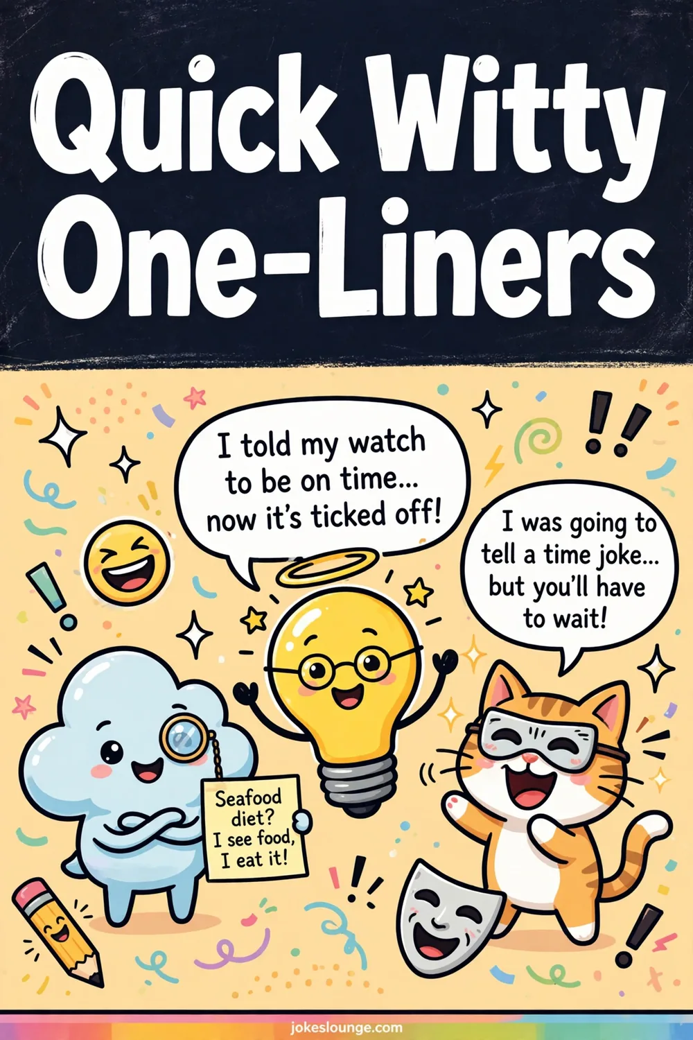 Quick Witty One-Liners - funny illustration