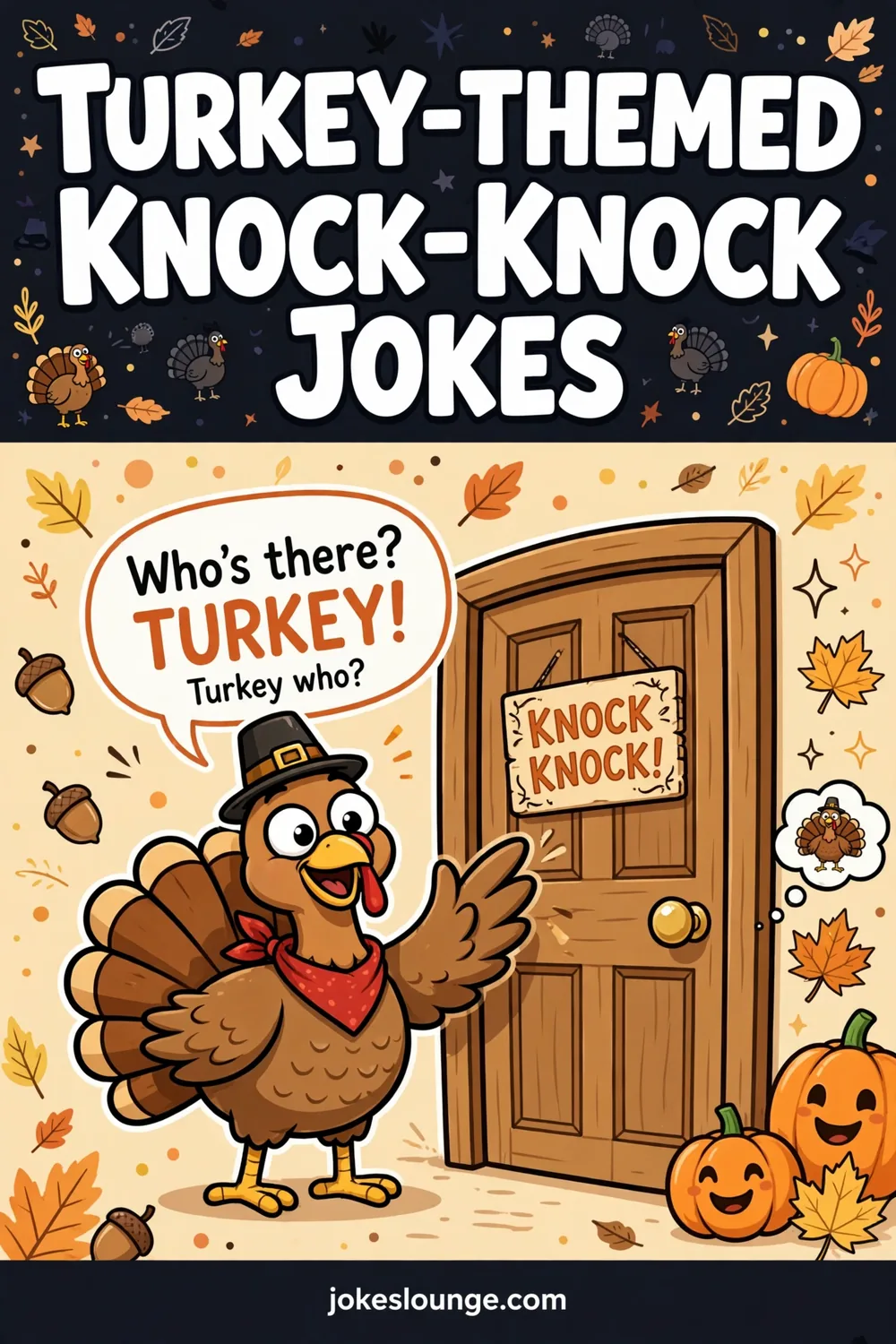 Turkey-themed Knock-Knock Jokes - funny illustration