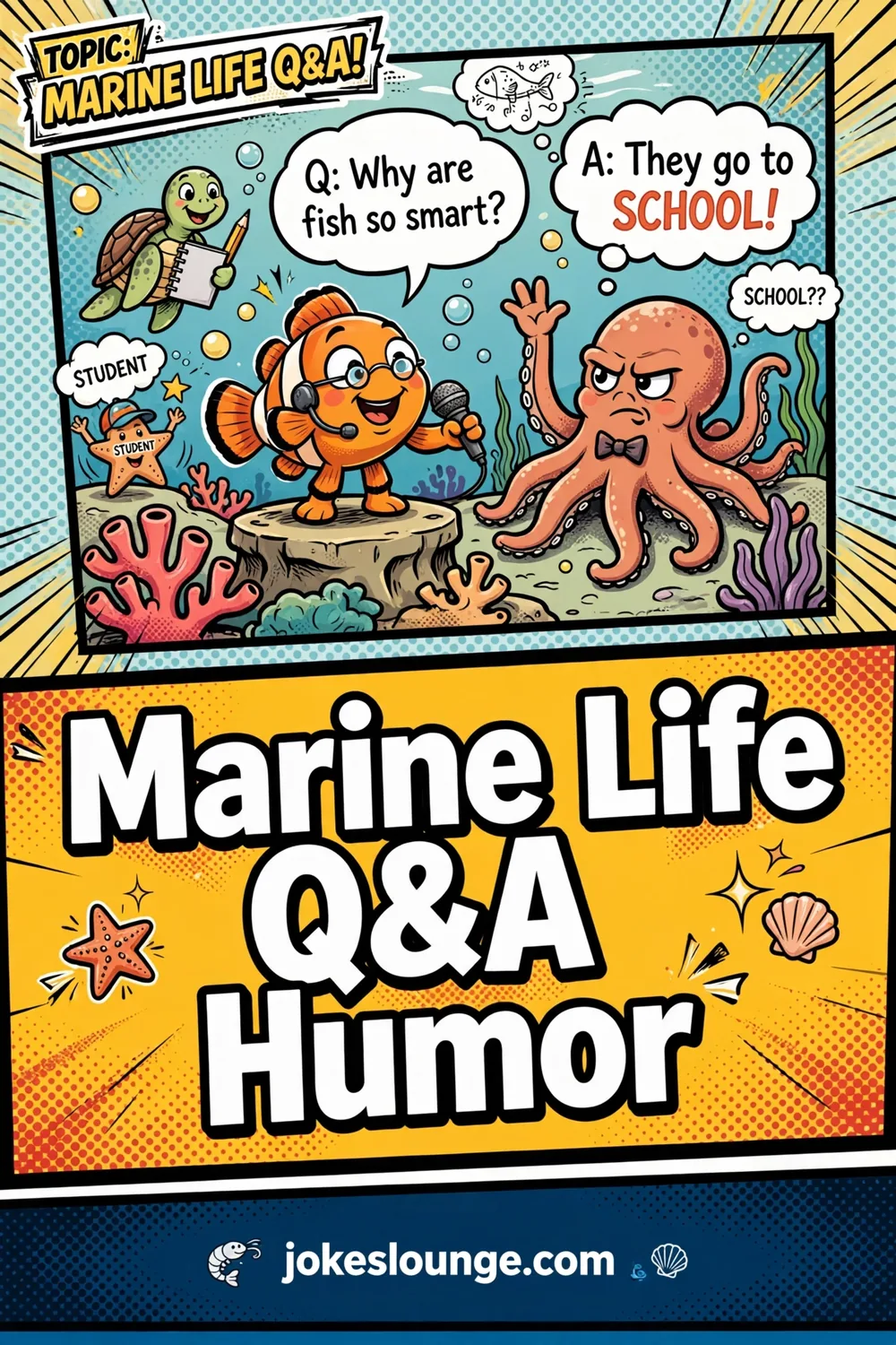 Marine Life Q&A Humor - funny illustration