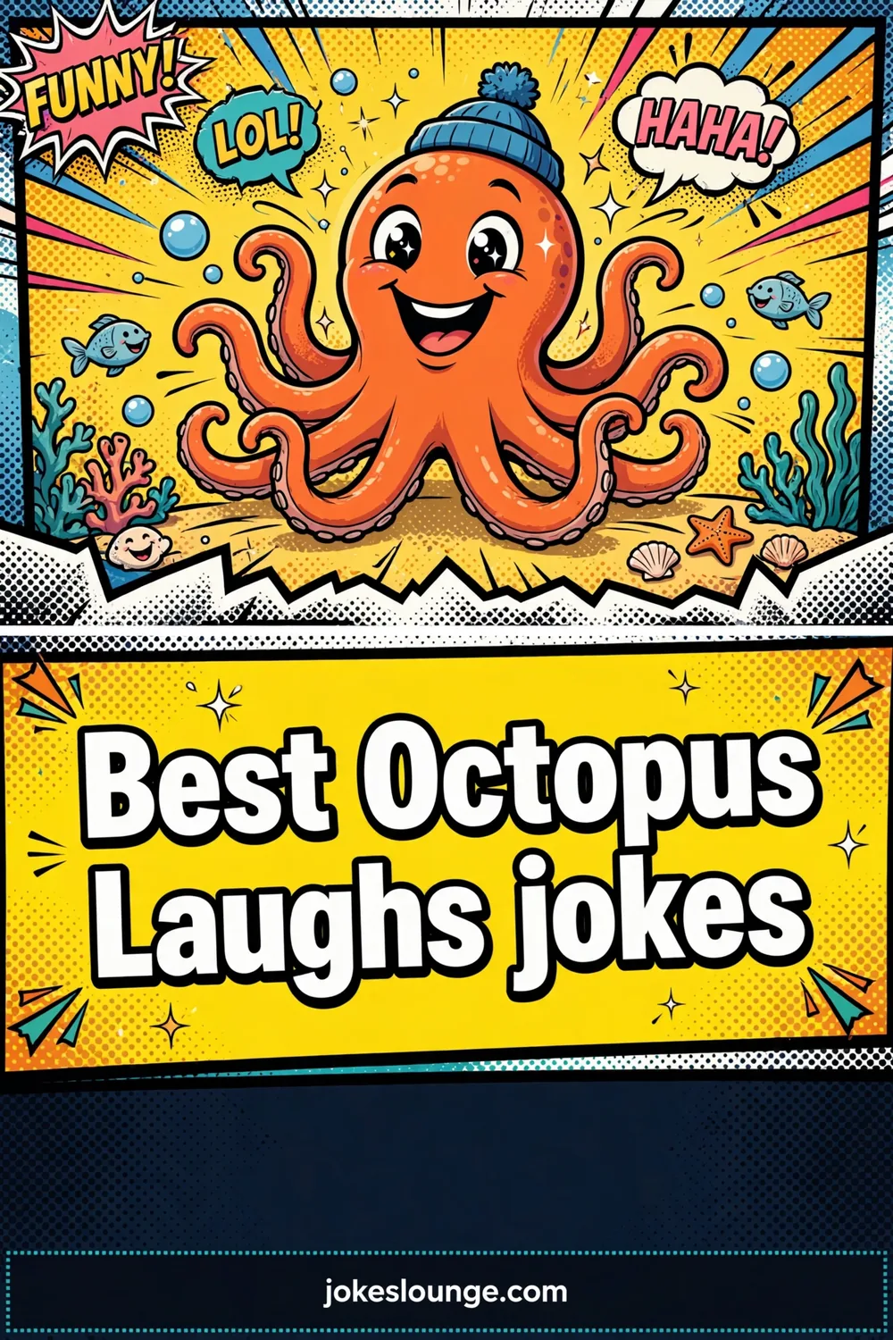 Octopus Laughs and Giggles - funny illustration