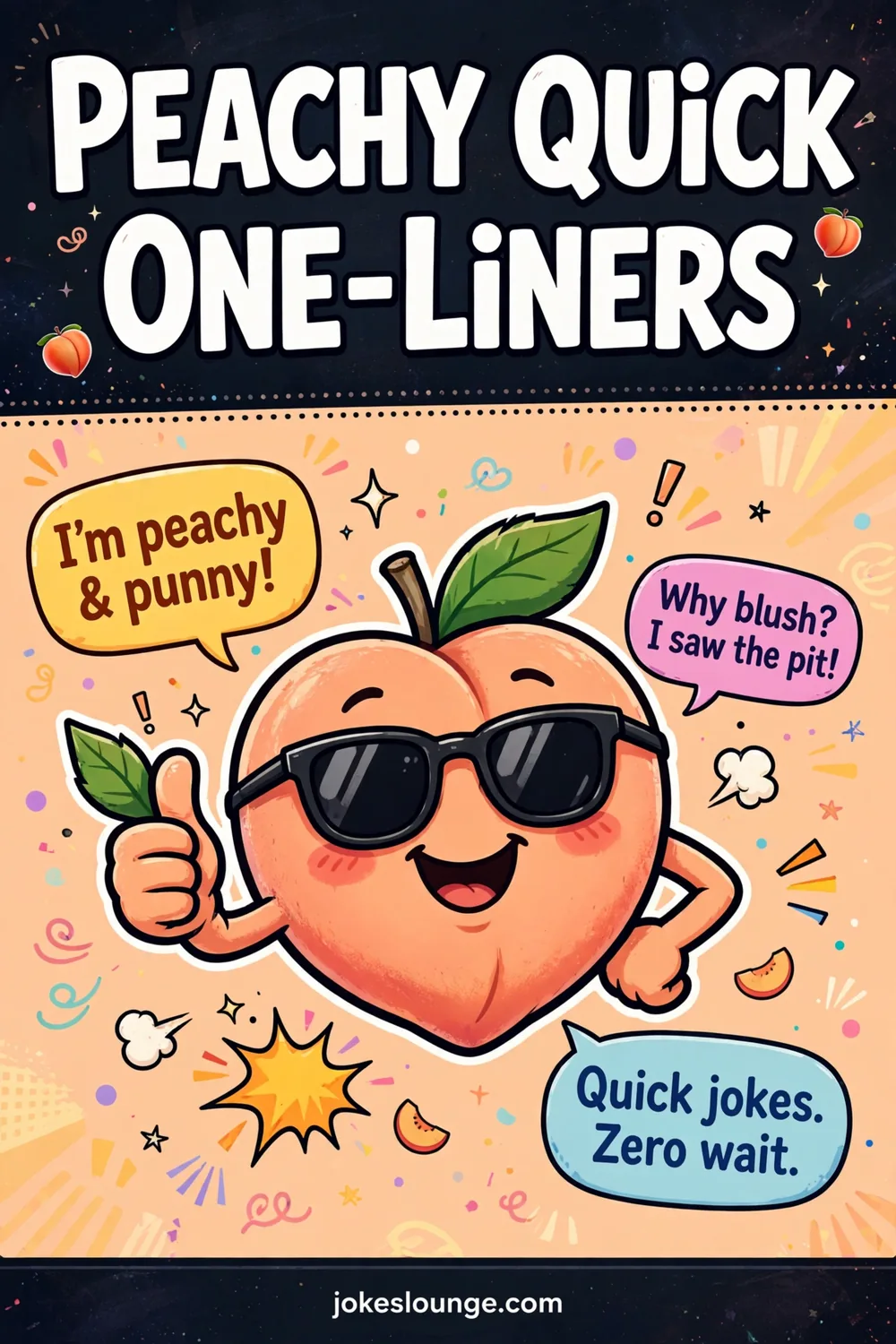 Peachy Quick One-Liners - funny illustration