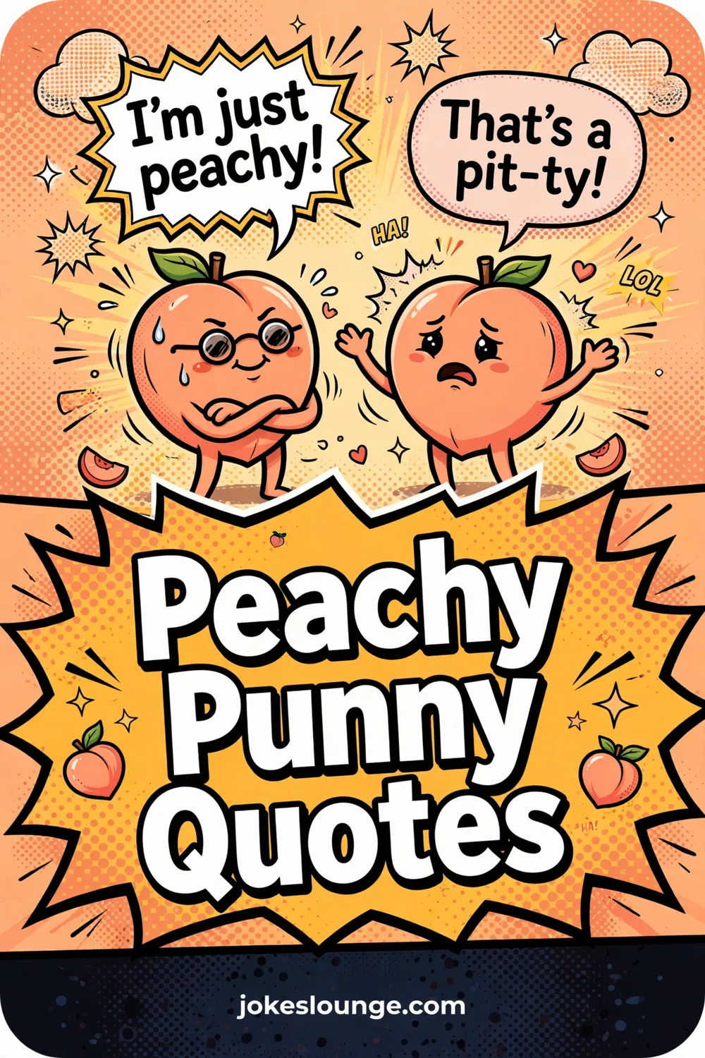 Peachy Punny Quotes - funny illustration