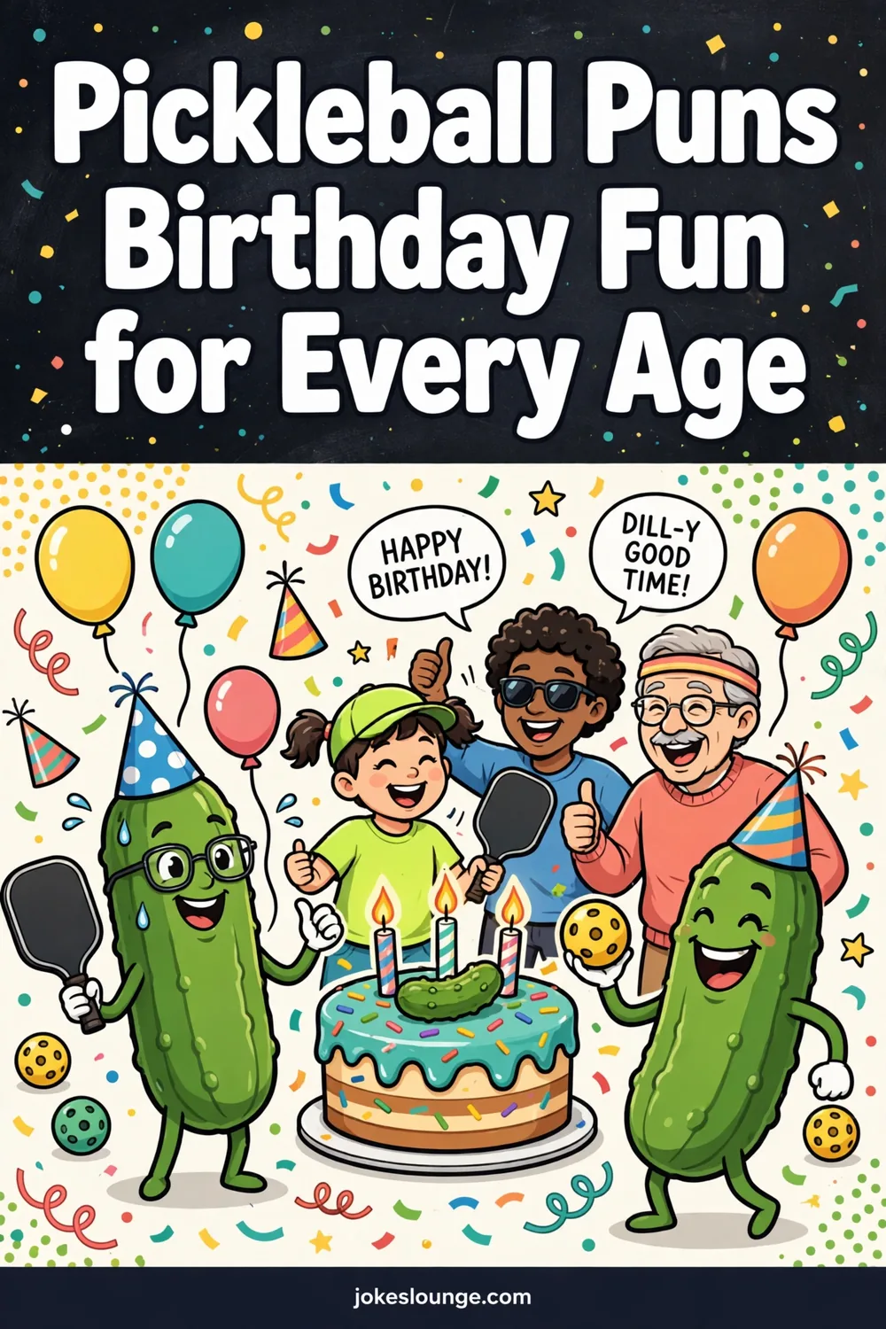 Pickleball Puns Birthday Fun for Every Age ???????????? - funny illustration