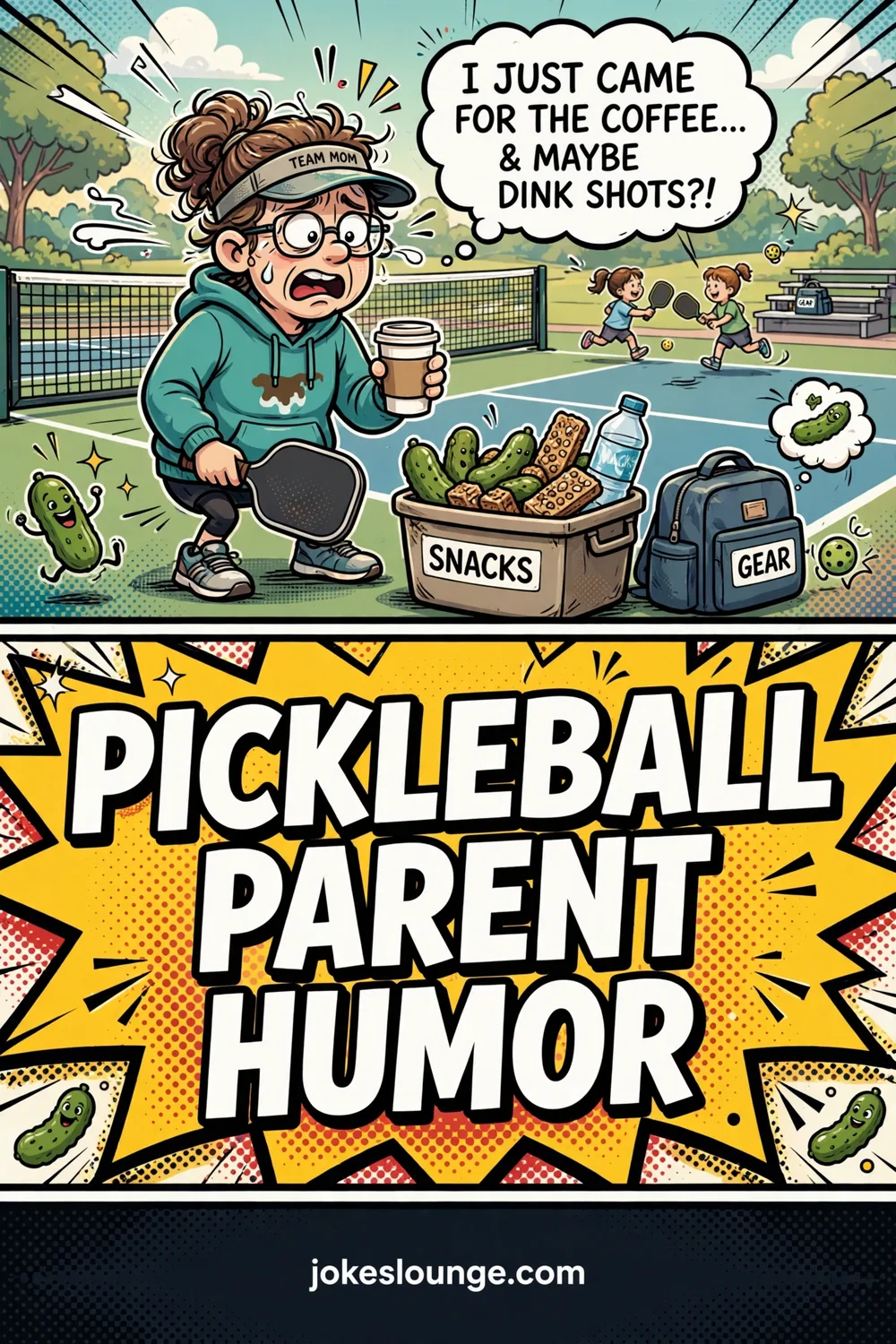 Pickleball Parent Humor - funny illustration