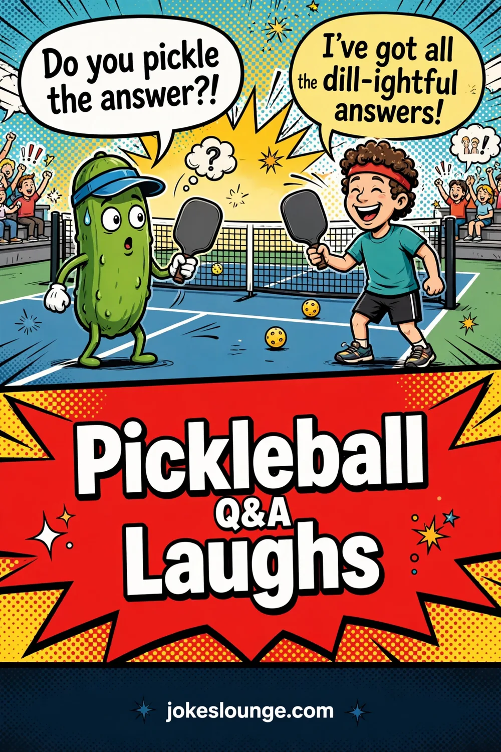 Pickleball Q&A Laughs - funny illustration