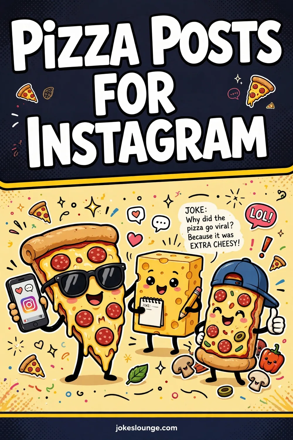 Pizza Posts for Instagram - funny illustration