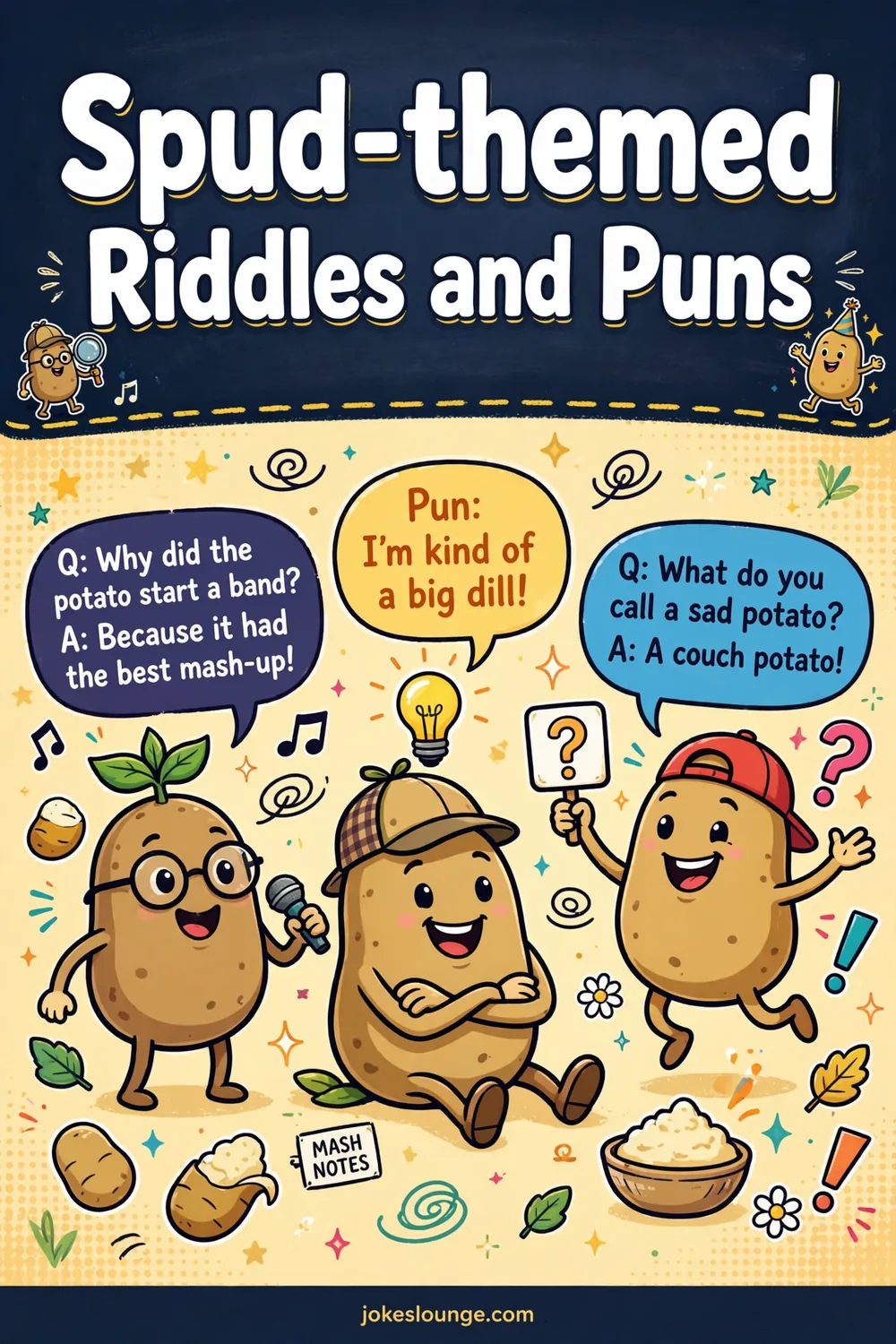 Spud-themed Riddles and Puns - funny illustration