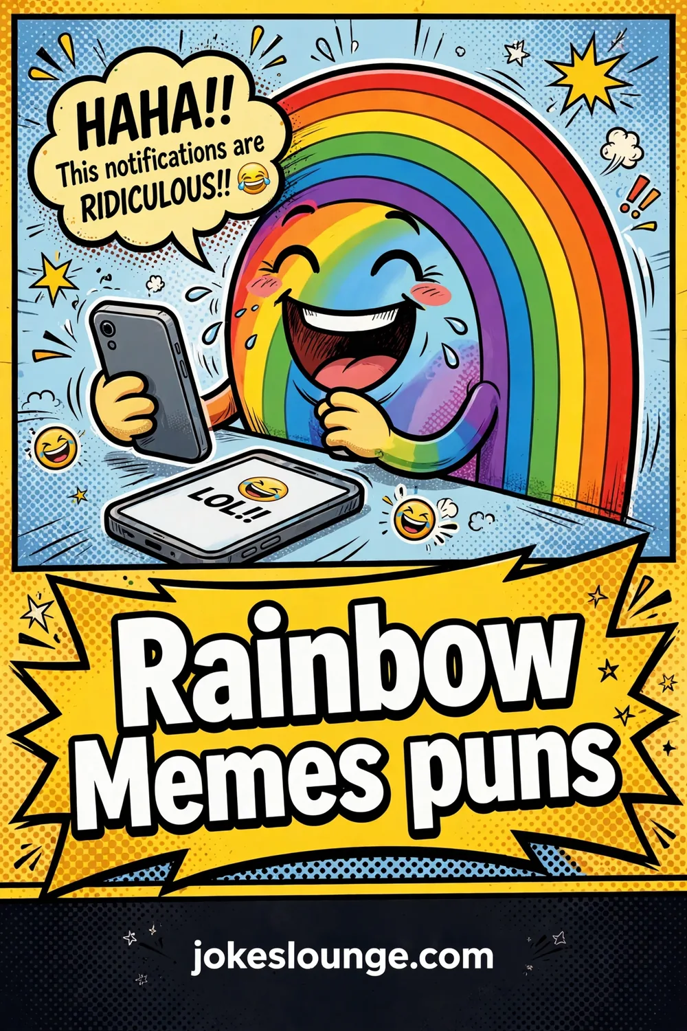 Rainbow Laughs and Giggles - funny illustration