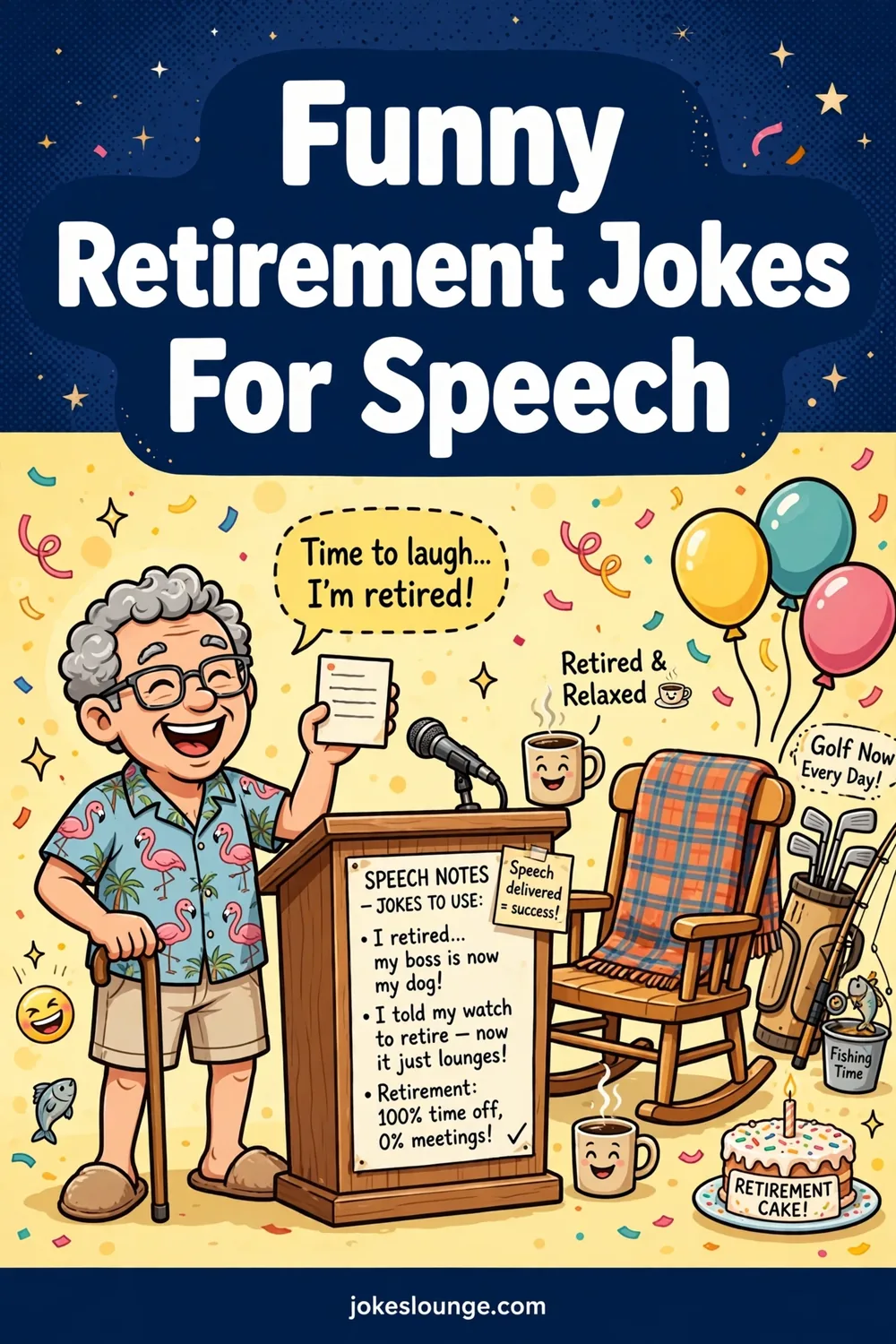Funny Retirement Jokes For Speech - funny illustration