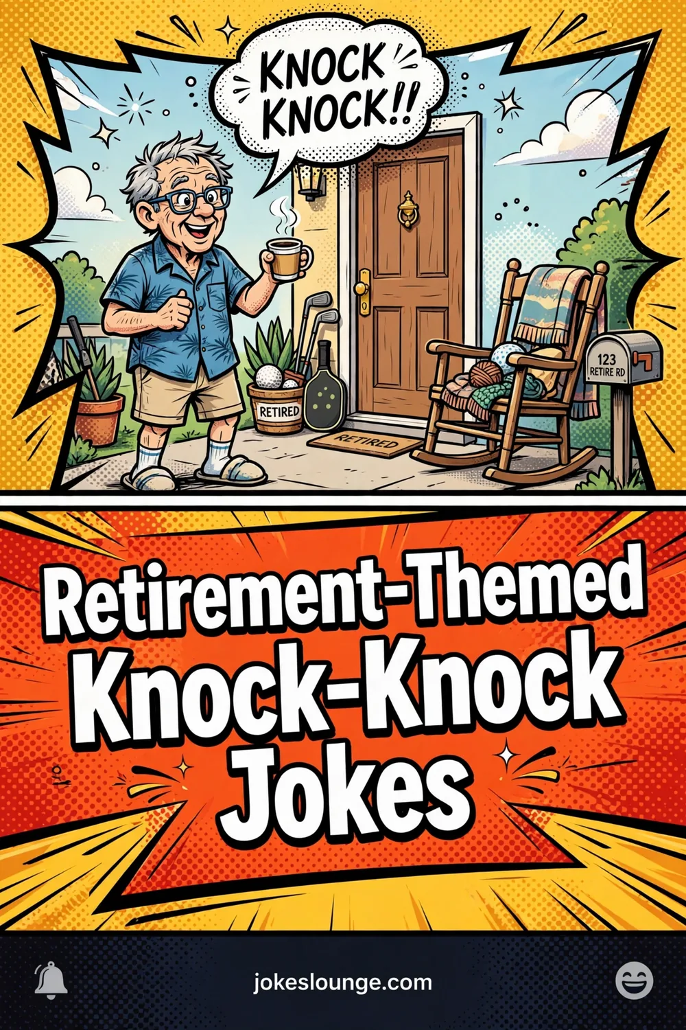 Retirement-Themed Knock-Knock Jokes - funny illustration