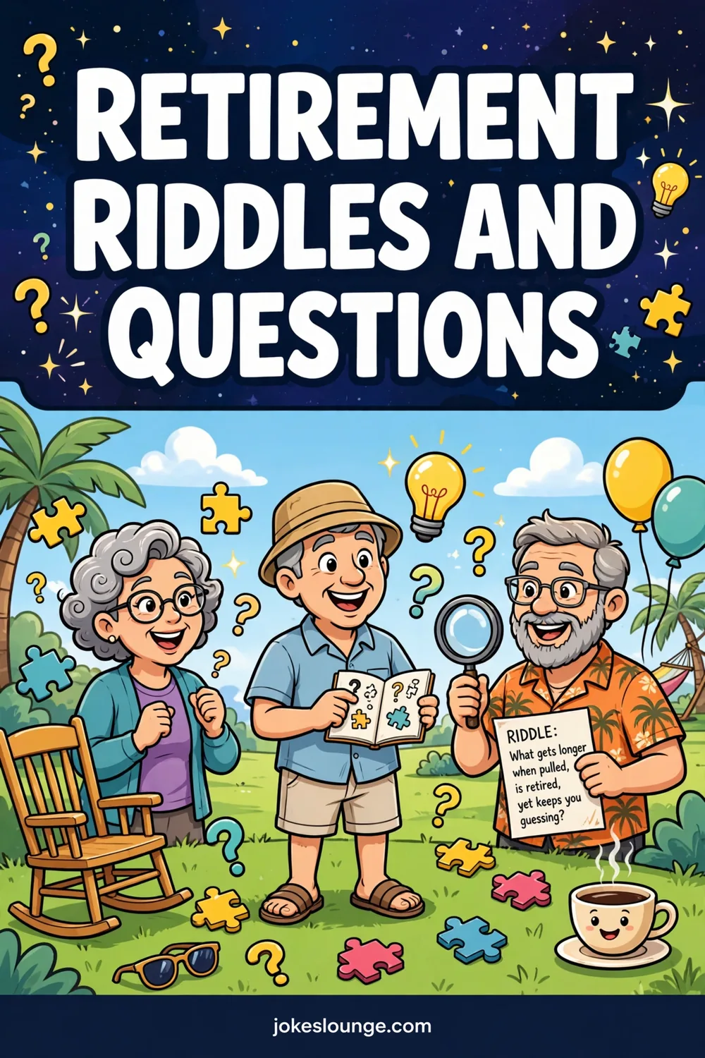 Retirement Riddles and Questions - funny illustration