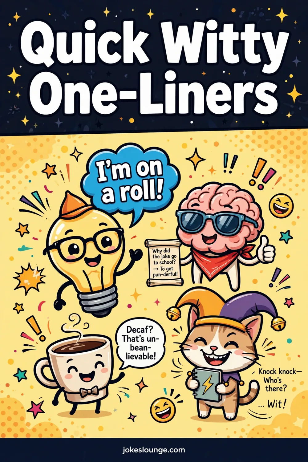 Quick Witty One-Liners - funny illustration