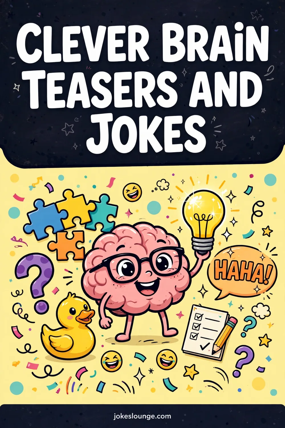 Clever Brain Teasers and Jokes - funny illustration