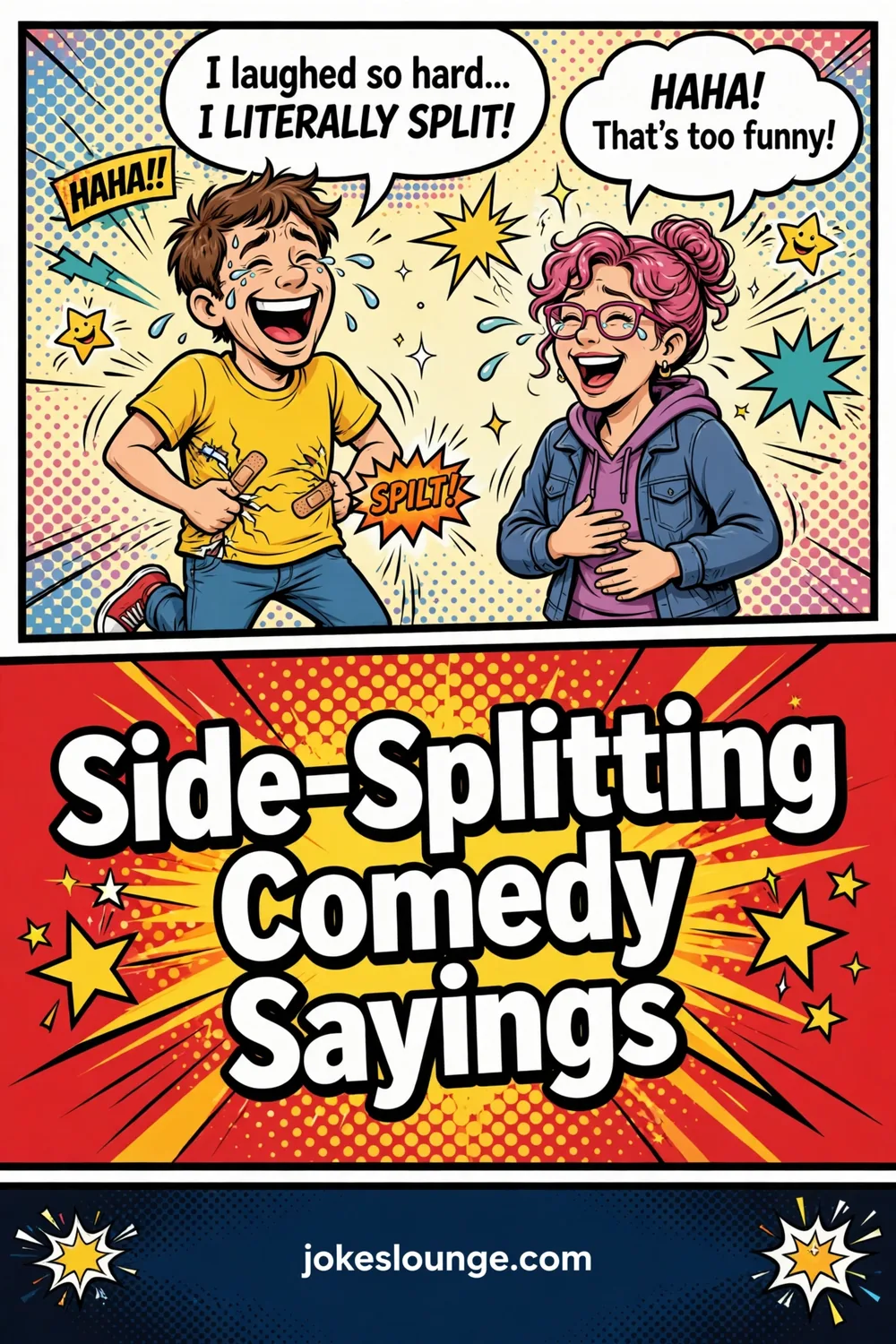 Side-Splitting Comedy Sayings - funny illustration