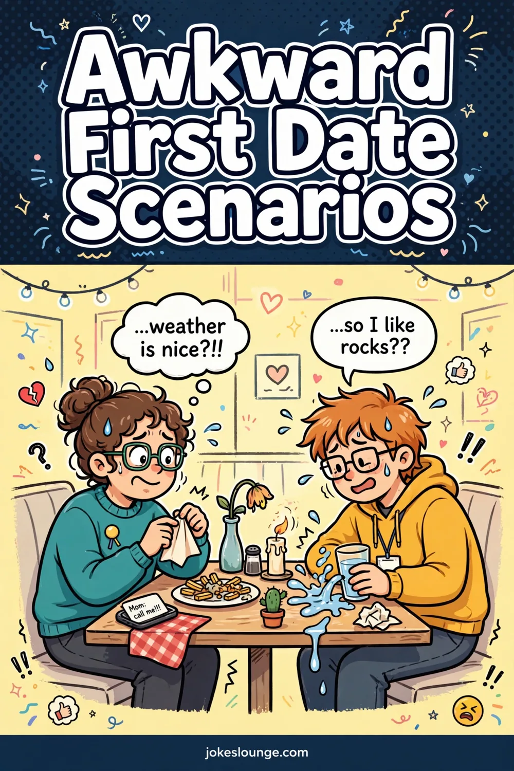 Awkward First Date Scenarios - funny illustration