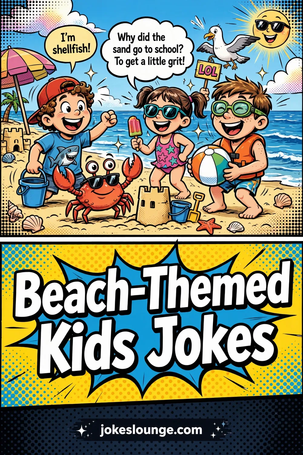 Beach-Themed Kids Jokes - funny illustration