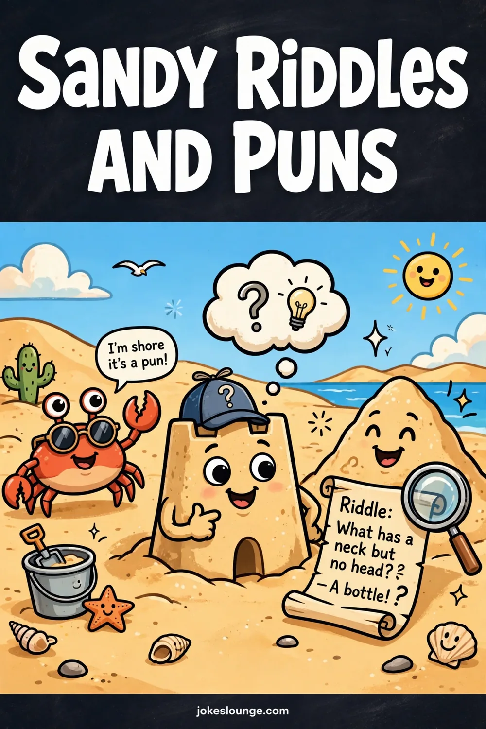 Sandy Riddles and Puns - funny illustration
