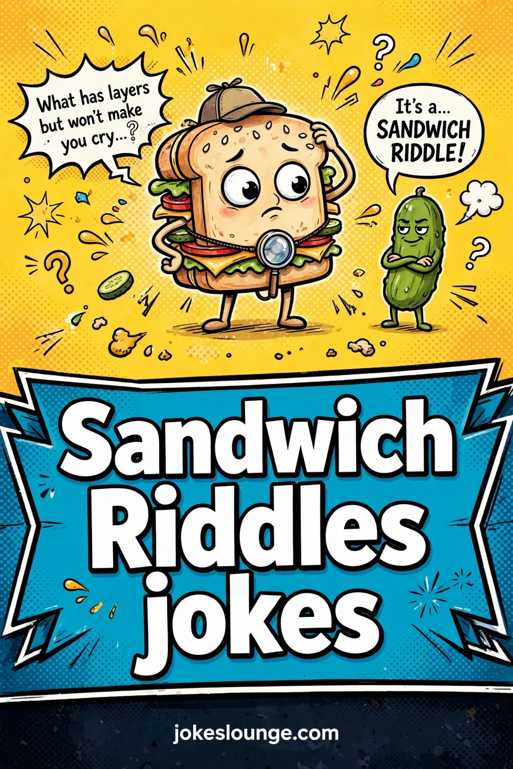 Sandwich Riddles jokes - funny illustration