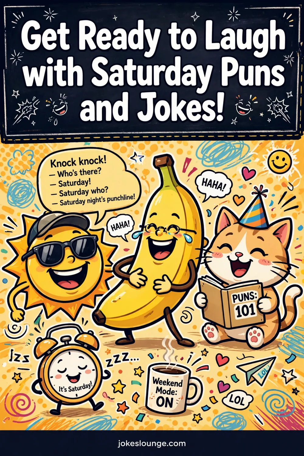 Get Ready to Laugh with Saturday Puns and Jokes! - funny illustration