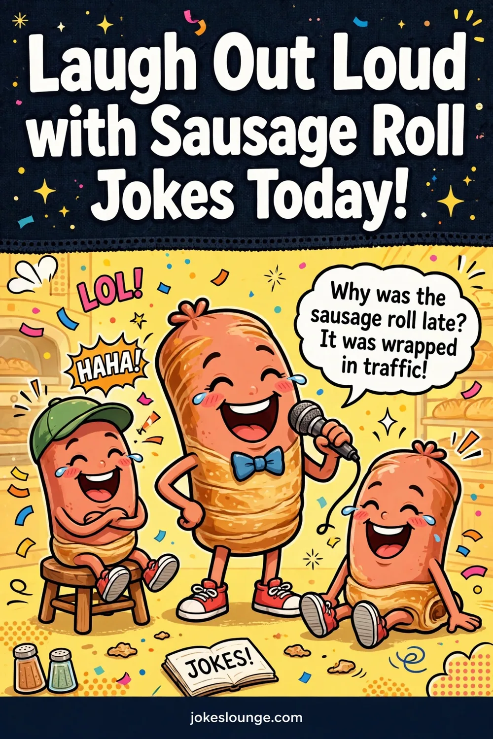 ???????? Laugh Out Loud with Sausage Roll Jokes Today! - funny illustration