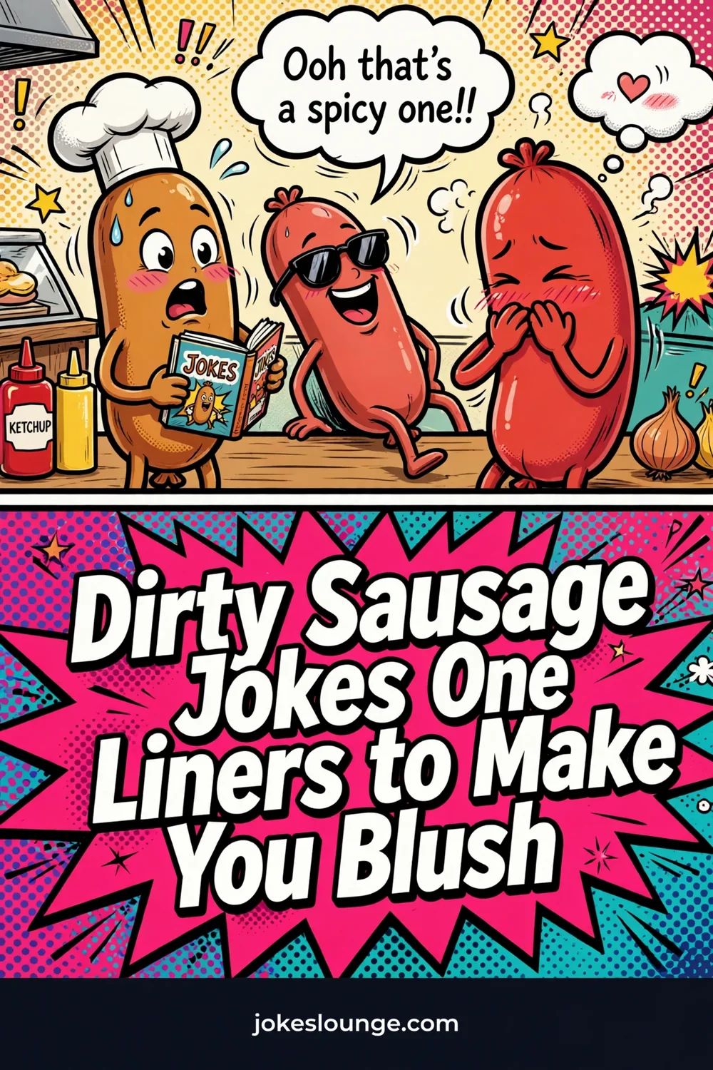 ???????? Dirty Sausage Jokes One Liners to Make You Blush - funny illustration