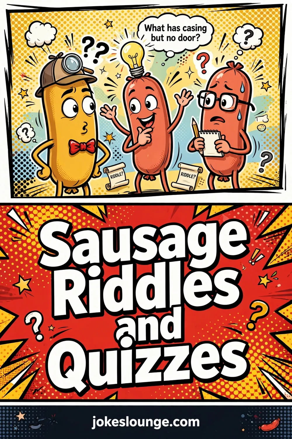 Sausage Riddles and Quizzes - funny illustration