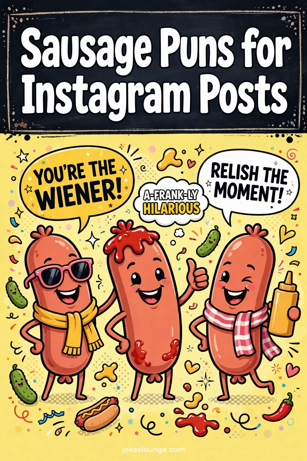Sausage Puns for Instagram Posts - funny illustration