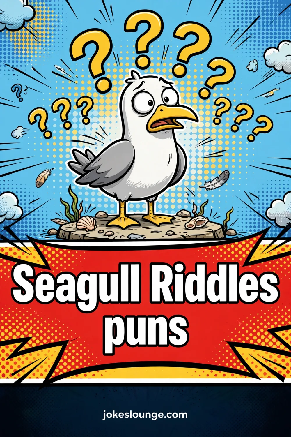 Seagull Riddles puns - funny illustration