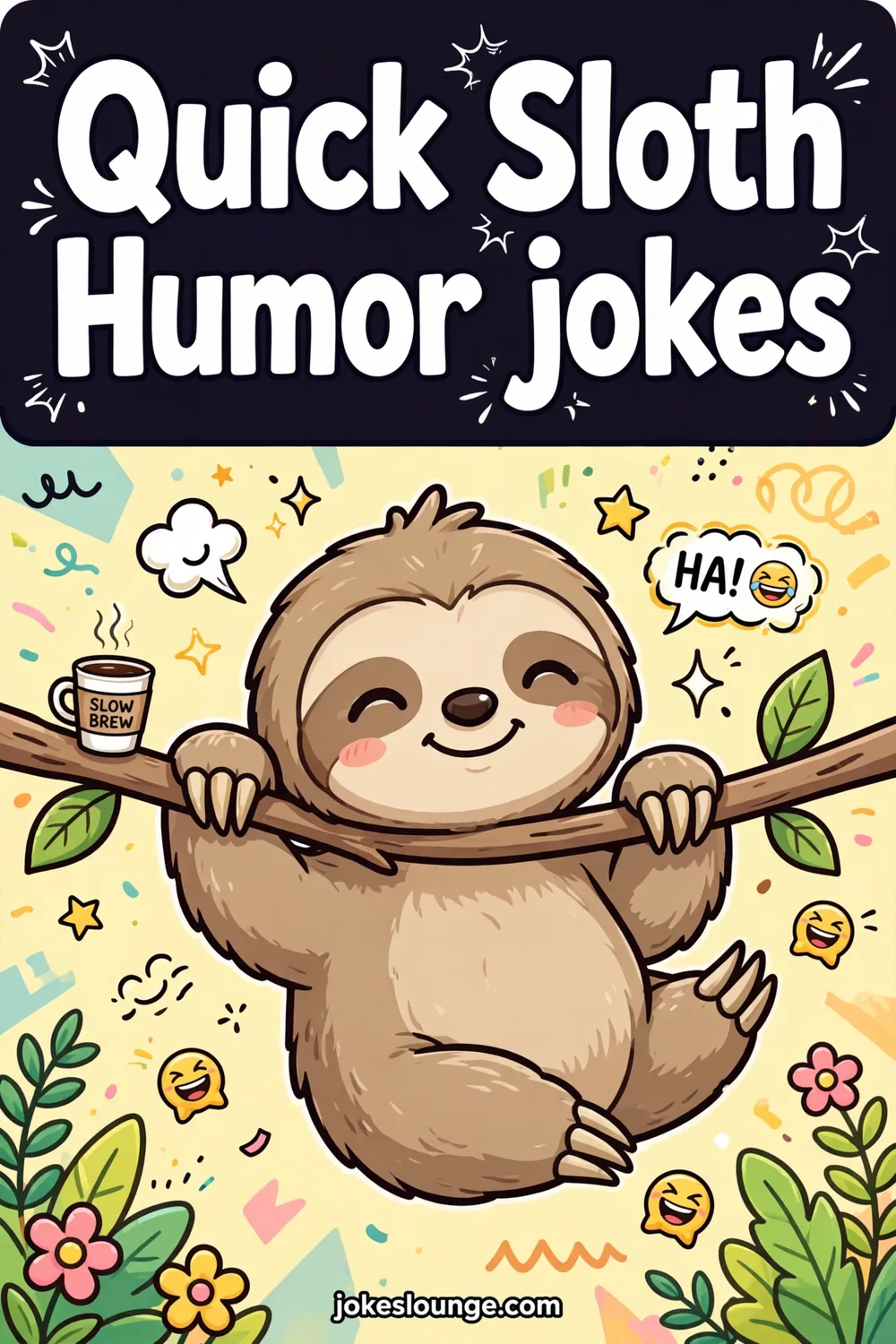 Unwind with Hilarious Sloth Puns and Jokes! - funny illustration